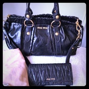 Miu Miu Crossbody Handbag + Wallet Set